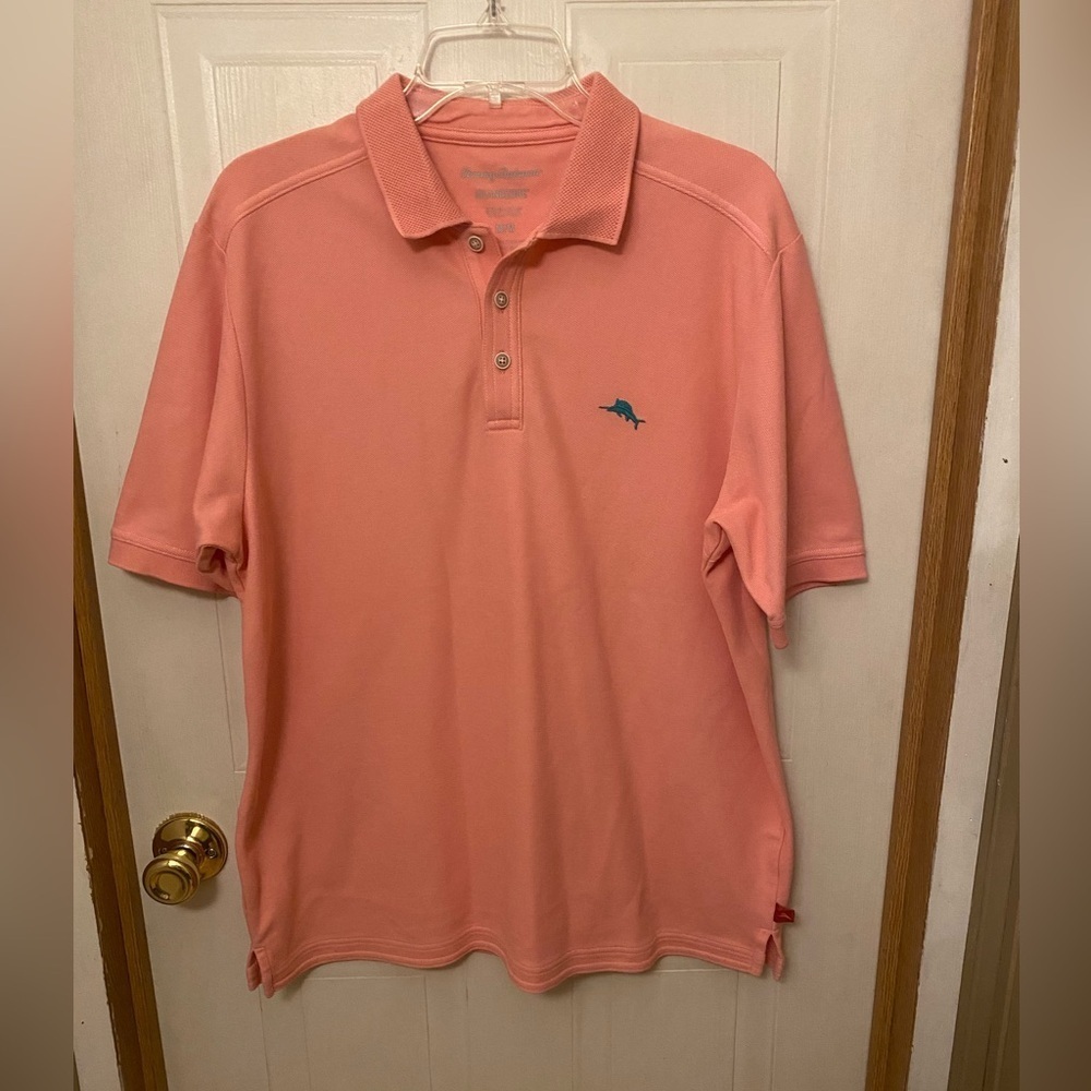 Tommy Bahama Peachy Pink IslandZone Polo Shirt M